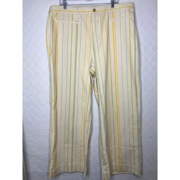 Madewell Pant Emmett Tall Wide Leg Crop Stripe NWT - Picture 7 of 10